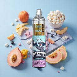 RandM Fumot Tornado 7000 Züge Wegwerf-Vape Pfirsich-Heidelbeer-Bonbon