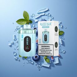 Razz Bar 50K Züge Einweg-Vape Blaubeer-Eis mit 650-mAh-Akku
